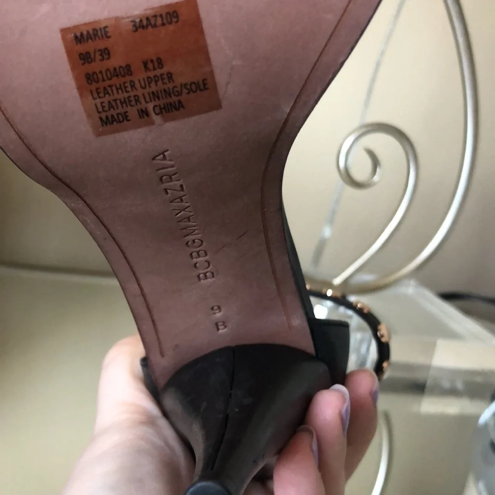 BCBGMAXAZRIA Marie black dress sandals calf leather heels - Picture 14 of 14